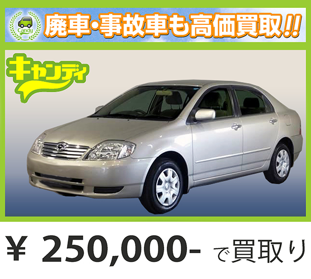廃車買取、車検切れで買取された車.トヨタ カローラ1300